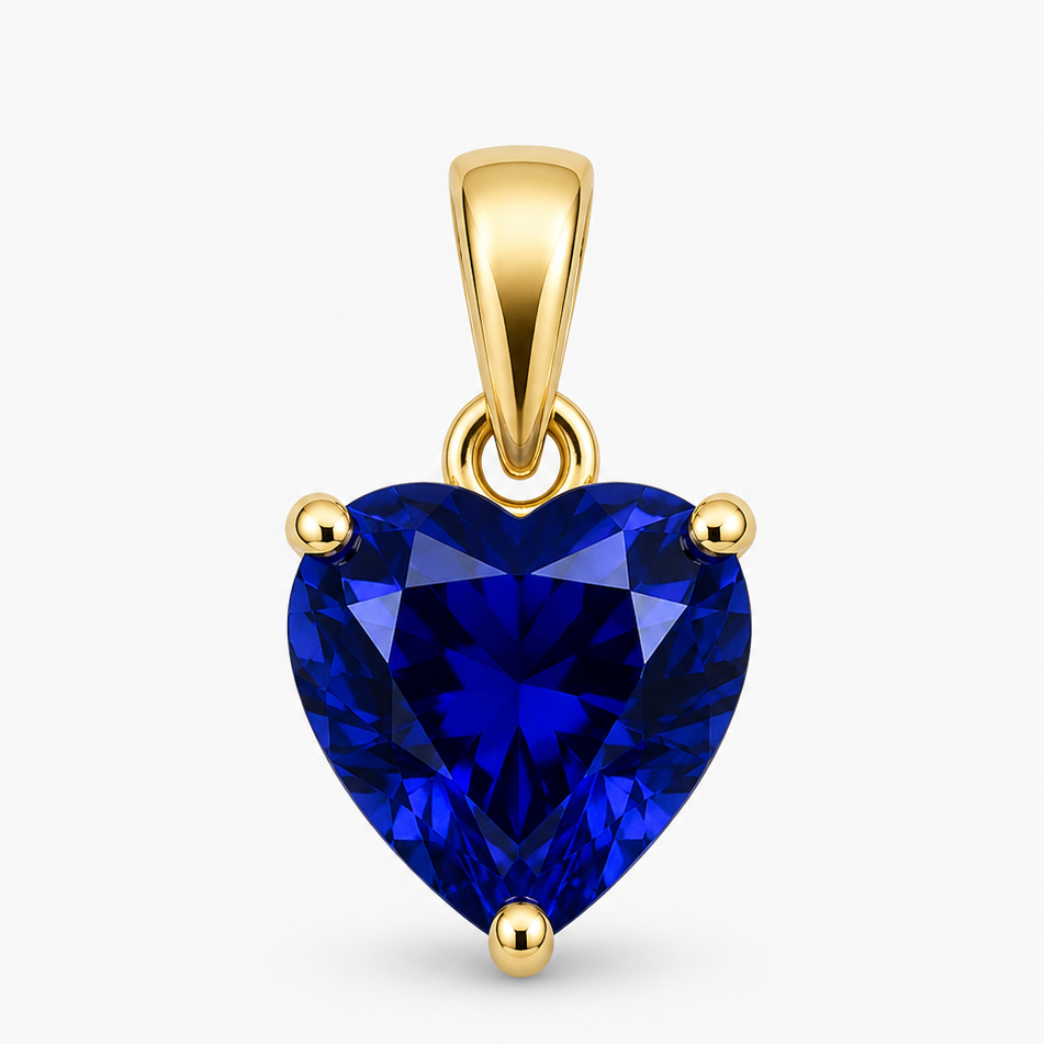 Gold December Birthstone Heart Charm
