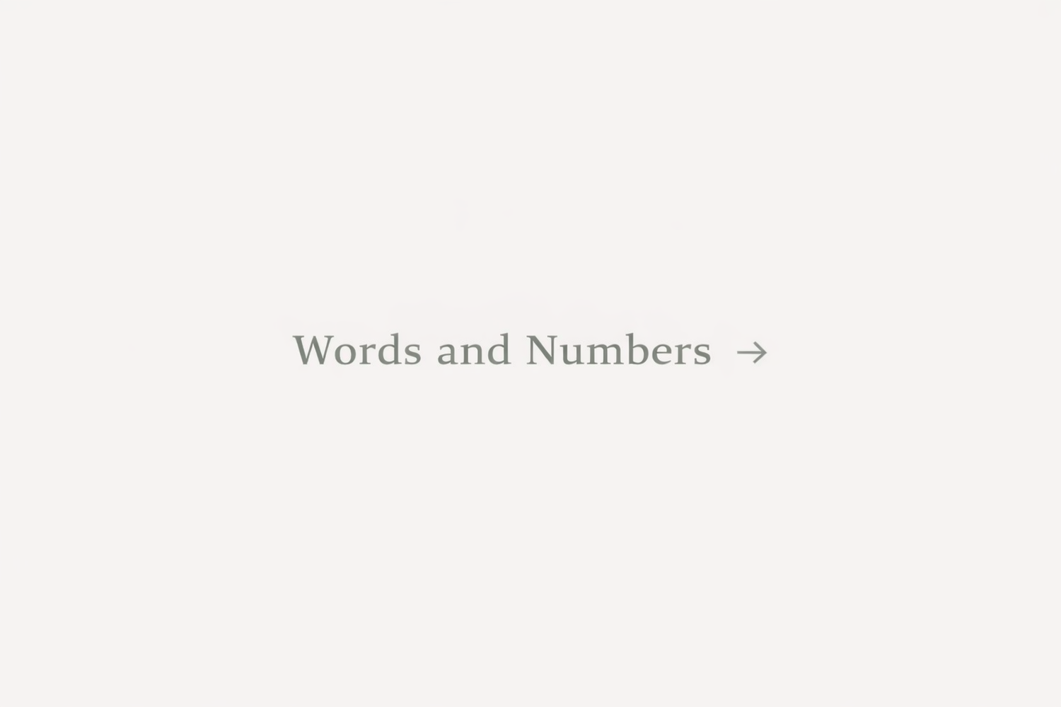 Words and Numbers