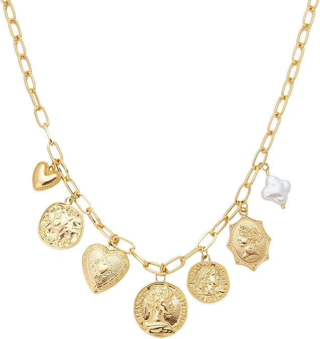 Vintage Paperclip Heart Charm Necklace