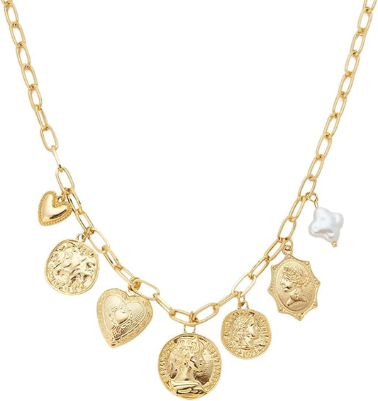 Vintage Paperclip Heart Charm Necklace