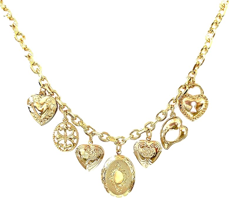 Vintage Chunky Chain Charm Necklace