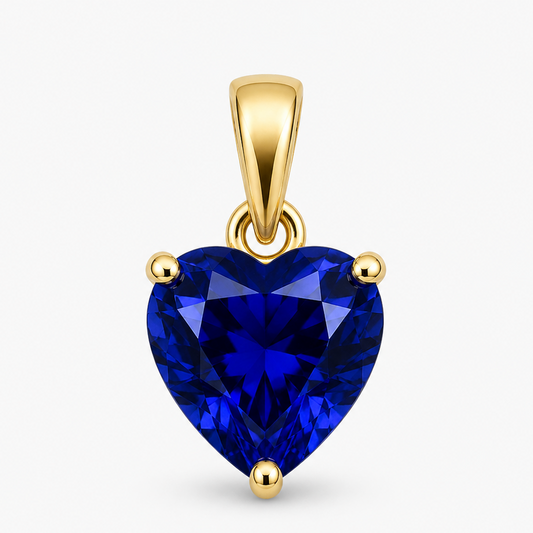 Gold December Birthstone Heart Charm