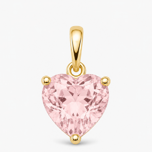 Gold October Birthstone Heart Charm