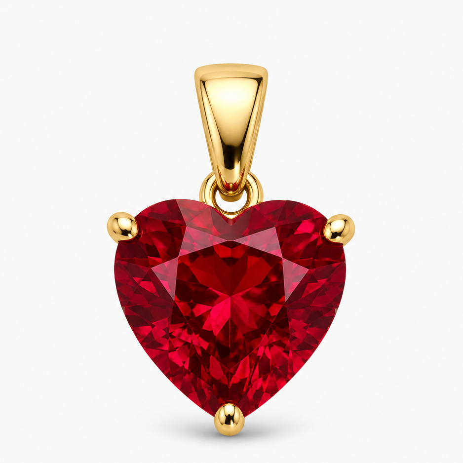 Gold January Birthstone Heart Charm