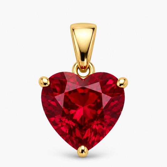 Gold January Birthstone Heart Charm