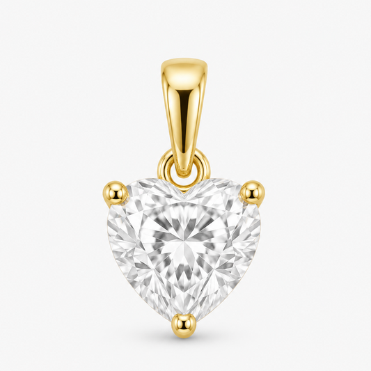 Gold April Birthstone Heart Charm