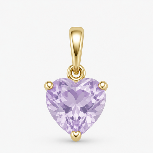 Gold June Birthstone Heart Charm