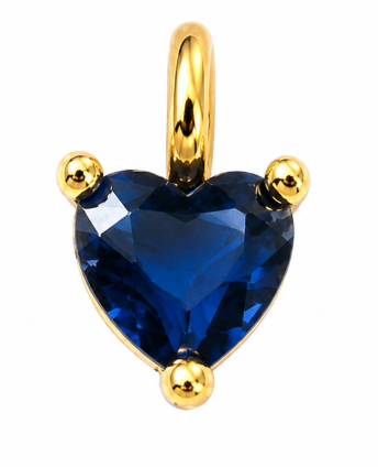 Gold September Birthstone Heart Charm
