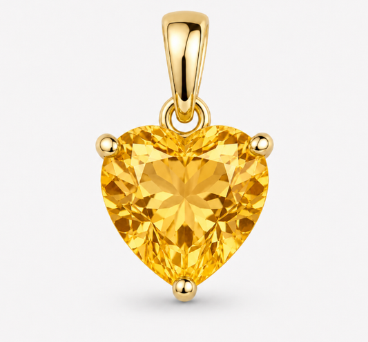 Gold November Birthstone Heart Charm