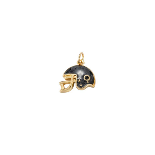 Enamel Black Football Helmet Charm