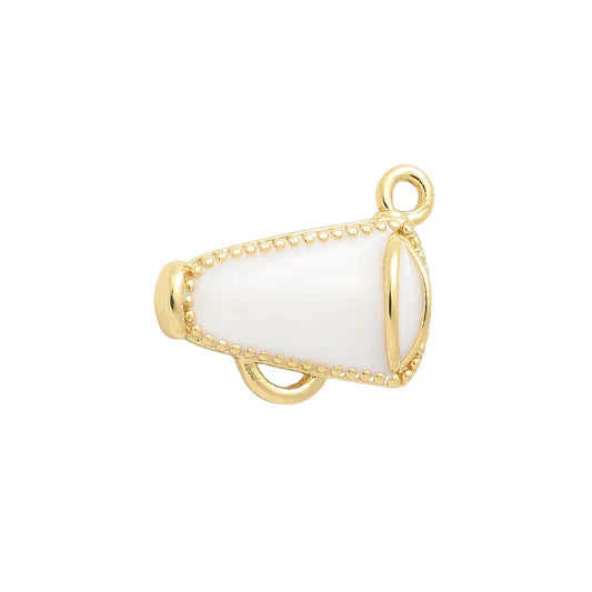Enamel White Megaphone Charm