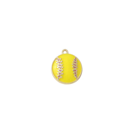 Enamel Yellow Softball Charm