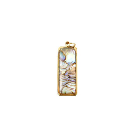 Gold Abalone Shell Rectangle Bar Charm
