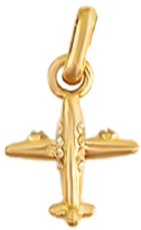 Gold Airplane Charm 2