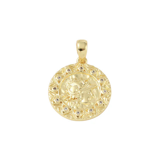 Gold Athenas Gaze Cubic Zirconia Charm