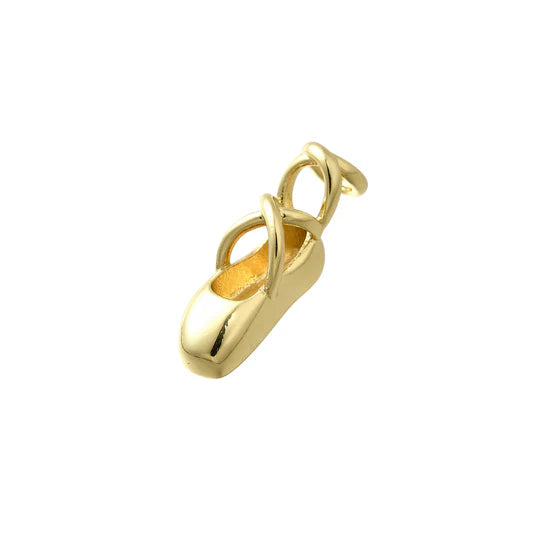 Gold Ballet Flat Shoe Charm