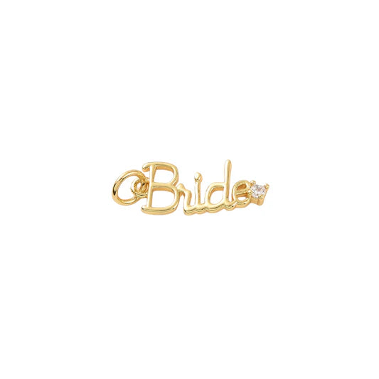 Gold Bride Script Charm