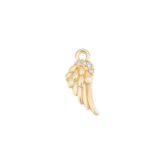 Gold Crystal Angel Wing Charm