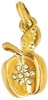 Gold Crystal Apple Charm