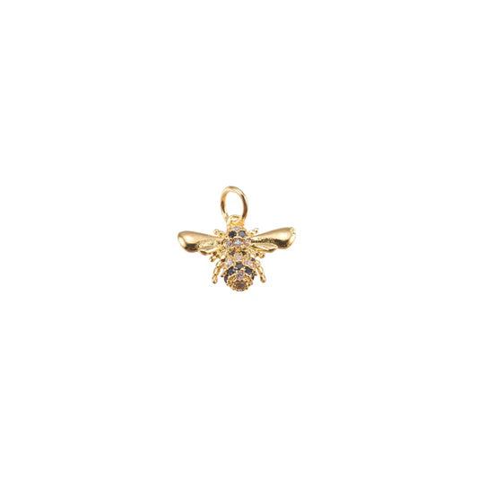 Gold Crystal Bee Charm