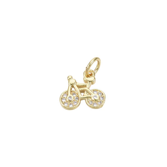 Gold Crystal Bicycle Charm