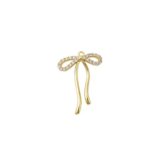 Gold Crystal Bow Charm