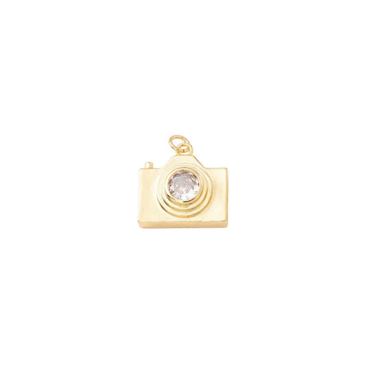 Gold Crystal Camera Charm