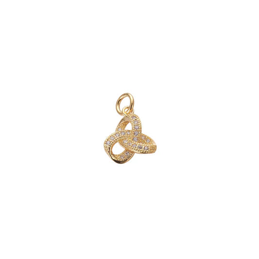 Gold Crystal Celtic Trinity Knot Charm