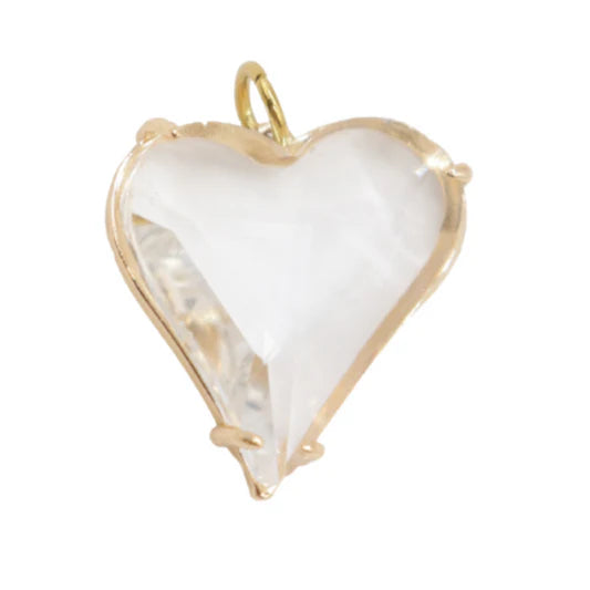 Gold Crystal Clear Heart Charm