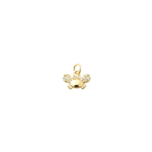 Gold Crystal Crab Charm