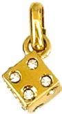 Gold Crystal Die Charm