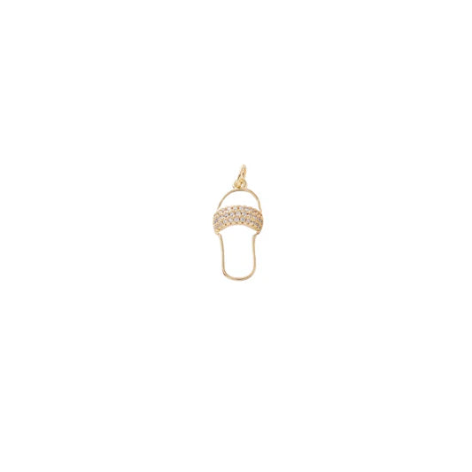 Gold Crystal Flip Flop Sandal Charm