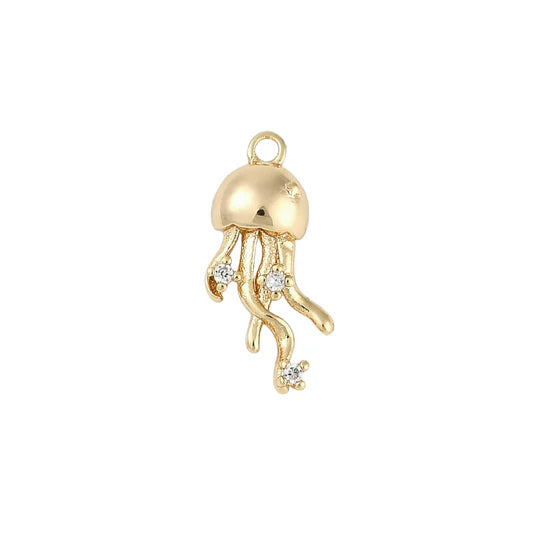 Gold Crystal Jellyfish Charm