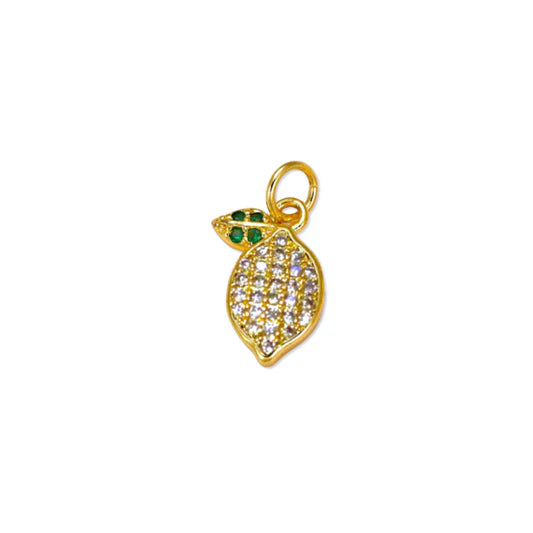 Gold Crystal Lemon Charm