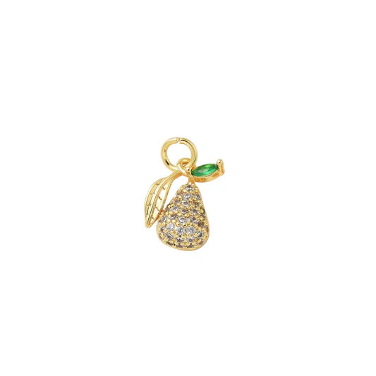 Gold Crystal Pear Charm