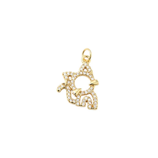 Gold Crystal Star Of David Hamsa Charm