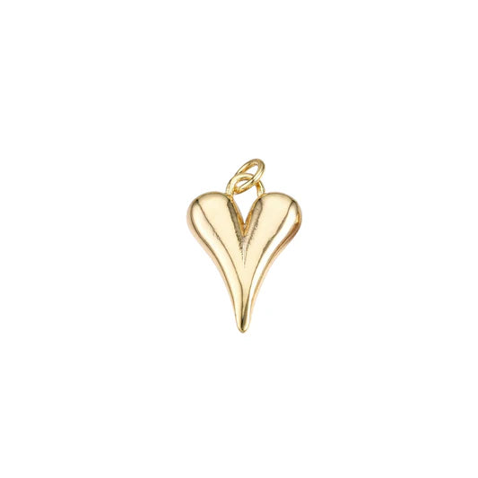 Gold Elongated Heart Charm