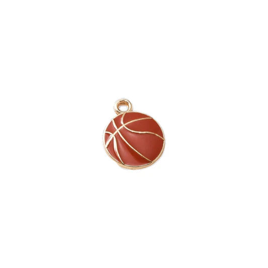 Gold Enamel Basketball Charm