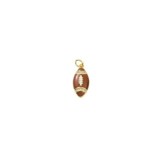 Gold Enamel Football Charm