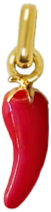 Gold Enamel Red Chili Pepper Charm