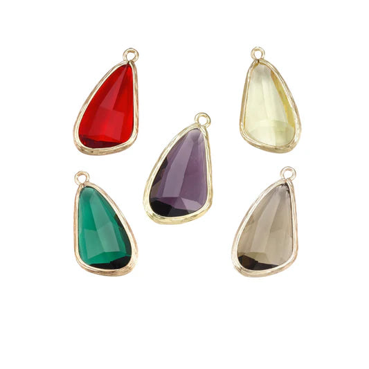 Gold Faceted Prism Drop Charm