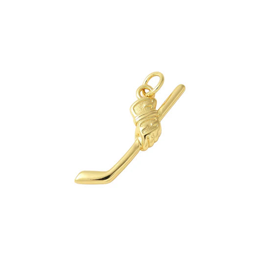 Gold Hockey Stick Glove Charm