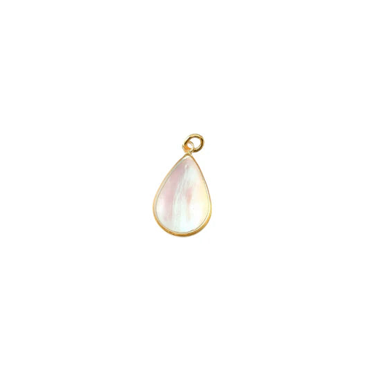 Gold Mother Of Pearl Teardrop Charm