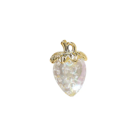 Gold Pearl Strawberry Charm