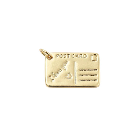 Gold Postcard Charm