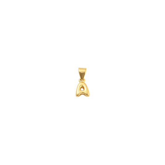Gold Puff Letter A Small Charm