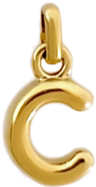 Gold Puff Letter C Charm