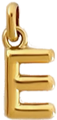 Gold Puff Letter E Charm