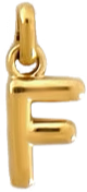 Gold Puff Letter F Charm