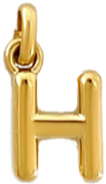 Gold Puff Letter H Charm